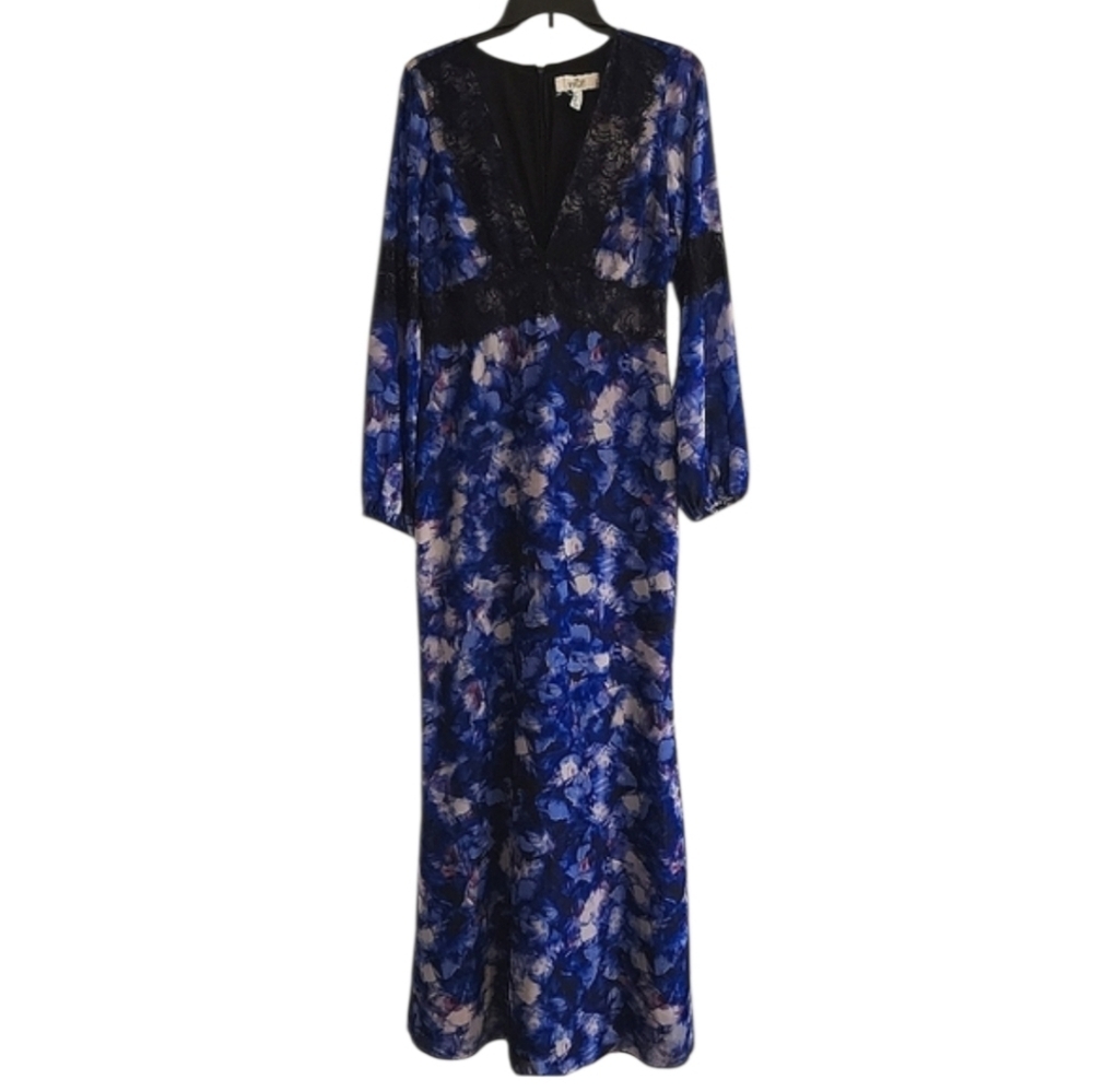 Badgely Mischka Deep V Maxi Dress- 6